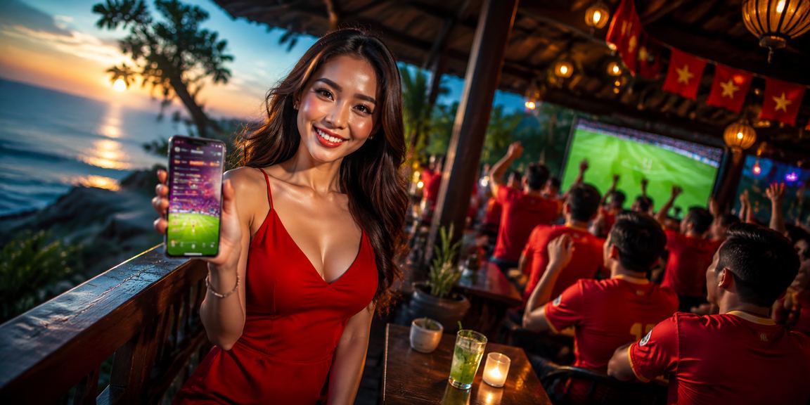 Người dùng xem thông tin cá cược thể thao trên bãi biển Đà Lạt